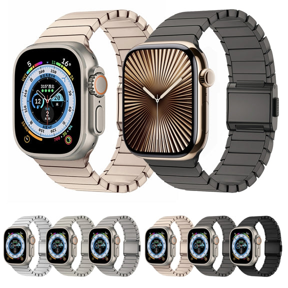 For Apple Watch 46mm / 49mm / 45mm / 44mm Bamboo Norman Buckle Titanium Alloy Watch Band(Silver)