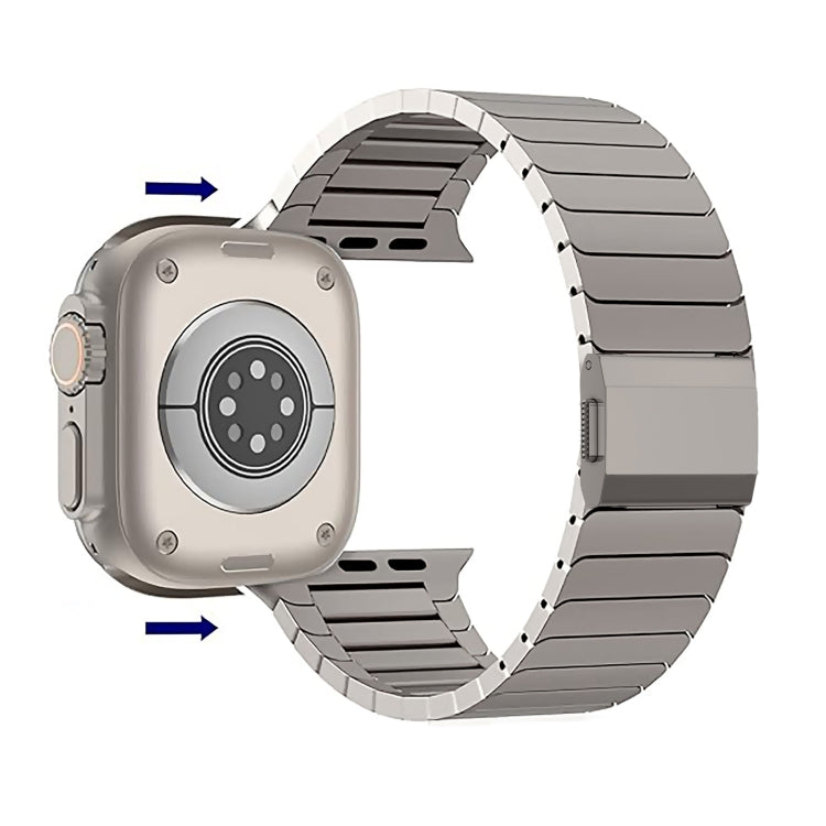 For Apple Watch 42mm / 41mm / 40mm / 38mm Bamboo Norman Buckle Titanium Alloy Watch Band(Silver)