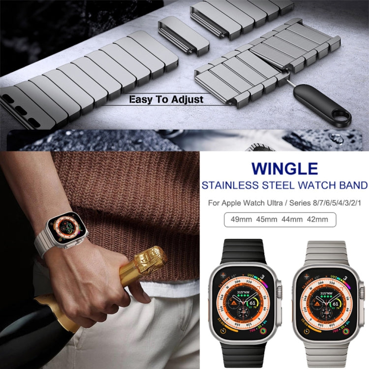 For Apple Watch 42mm / 41mm / 40mm / 38mm Bamboo Norman Buckle Titanium Alloy Watch Band(Gold)