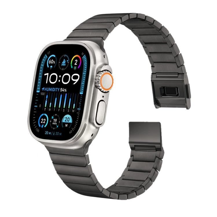 For Apple Watch 42mm / 41mm / 40mm / 38mm Bamboo Norman Buckle Stainless Steel Watch Band(Slate)
