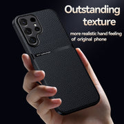 For Samsung Galaxy S25 Ultra 5G Litchi Leather Magnetic Full Coverage Shockproof Phone Case(Red)