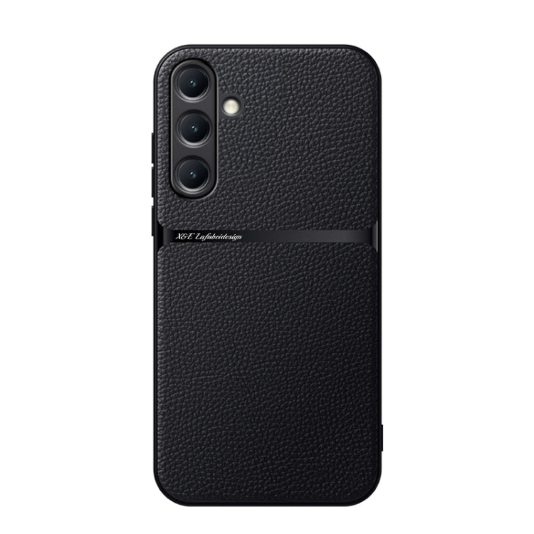 For Samsung Galaxy S25+ 5G Litchi Leather Magnetic Full Coverage Shockproof Phone Case(Black)