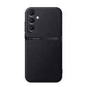 For Samsung Galaxy S25+ 5G Litchi Leather Magnetic Full Coverage Shockproof Phone Case(Black)