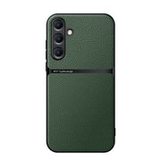 For Samsung Galaxy S25+ 5G Litchi Leather Magnetic Full Coverage Shockproof Phone Case(Green)