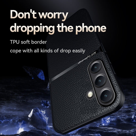 For Samsung Galaxy S25 5G Litchi Leather Magnetic Full Coverage Shockproof Phone Case(Red)