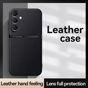 For Samsung Galaxy S25 5G Litchi Leather Magnetic Full Coverage Shockproof Phone Case(Blue)
