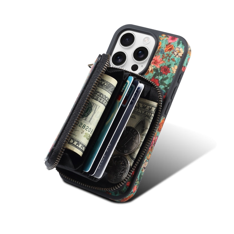 For iPhone 16 Plus Denior D23 MagSafe Detachable Zipper Wallet Holder Phone Case(Blue)