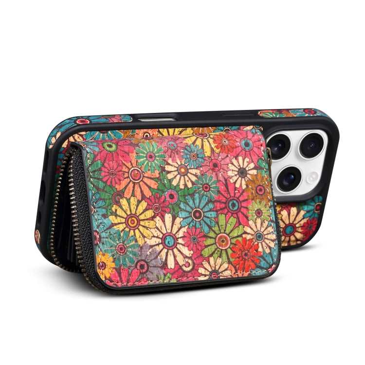 For iPhone 16 Plus Denior D23 MagSafe Detachable Zipper Wallet Holder Phone Case(Green)