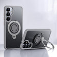 For Samsung Galaxy S25 5G Frosted MagSafe Phone Case with 360 Degree Rotating Holder(Grey) - free shipping - PMC Jewellery - Order now!