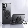 For Samsung Galaxy S25+ 5G Frosted MagSafe Phone Case with 360 Degree Rotating Holder(Black) - Galaxy S25+ 5G Cases by PMC Jewellery | Online Shopping South Africa | PMC Jewellery | Buy Now Pay Later Mobicred