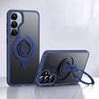 For Samsung Galaxy S25+ 5G Frosted MagSafe Phone Case with 360 Degree Rotating Holder(Blue) - Galaxy S25+ 5G Cases by PMC Jewellery | Online Shopping South Africa | PMC Jewellery | Buy Now Pay Later Mobicred