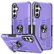 For Samsung Galaxy S25 5G Ring Holder Armor Hybrid Phone Case(Purple) - Galaxy S25 5G Cases by PMC Jewellery | Online Shopping South Africa | PMC Jewellery | Buy Now Pay Later Mobicred