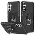 For Samsung Galaxy S25+ 5G Ring Holder Armor Hybrid Phone Case(Black) - Galaxy S25+ 5G Cases by PMC Jewellery | Online Shopping South Africa | PMC Jewellery | Buy Now Pay Later Mobicred