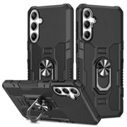 For Samsung Galaxy S25+ 5G Ring Holder Armor Hybrid Phone Case(Black)
