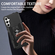 For Samsung Galaxy S25+ 5G Ring Holder Armor Hybrid Phone Case(Black)