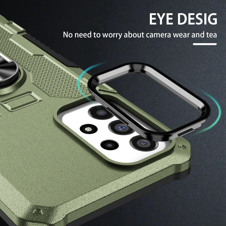 For Samsung Galaxy S25+ 5G Ring Holder Armor Hybrid Phone Case(Green)