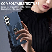 For Samsung Galaxy S25+ 5G Ring Holder Armor Hybrid Phone Case(Blue)