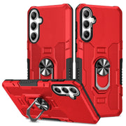 For Samsung Galaxy S25+ 5G Ring Holder Armor Hybrid Phone Case(Red)