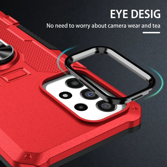 For Samsung Galaxy S25+ 5G Ring Holder Armor Hybrid Phone Case(Red)