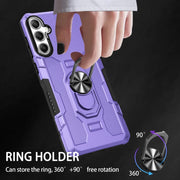 For Samsung Galaxy S25+ 5G Ring Holder Armor Hybrid Phone Case(Purple)