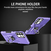 For Samsung Galaxy S25 Ultra 5G Ring Holder Armor Hybrid Phone Case(Purple)