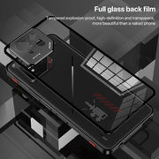 For  ASUS ROG Phone 9 Pro Snap Buckle Metal Frame Glass Back Panel Phone Case(Sierra Blue)