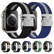 For Apple Watch 42mm / 41mm / 40mm / 38mm Parachute Buckle Braided Nylon Watch Band(Grey White)