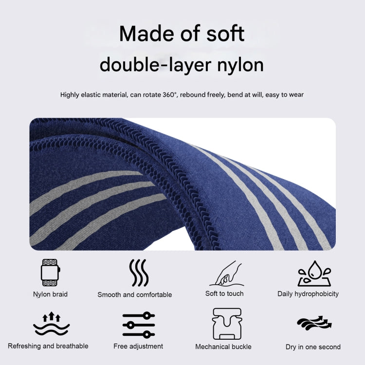 For Apple Watch 46mm / 49mm / 45mm / 44mm Parachute Buckle Braided Nylon Watch Band(Blue White)