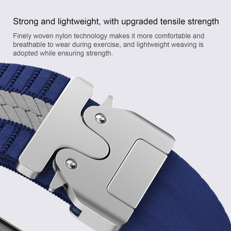 For Apple Watch 42mm / 41mm / 40mm / 38mm Parachute Buckle Braided Nylon Watch Band(Grey White)