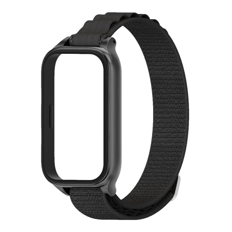 For Xiaomi Smart Band 9 Active / Redmi Band 3 Mijobs Metal Shell Nylon Watch Band(Black)