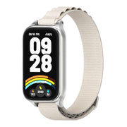 For Xiaomi Smart Band 9 Active / Redmi Band 3 Mijobs Metal Shell Nylon Watch Band(Grey Silver)
