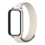 For Xiaomi Smart Band 9 Active / Redmi Band 3 Mijobs Metal Shell Nylon Watch Band(Grey Silver)