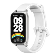 For Xiaomi Smart Band 9 Active / Redmi Band 3 Mijobs Metal Shell Silicone Watch Band(White Silver)