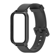 For Xiaomi Smart Band 9 Active / Redmi Band 3 Mijobs Metal Shell Silicone Watch Band(Black)