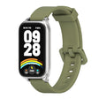 For Xiaomi Smart Band 9 Active / Redmi Band 3 Mijobs Metal Shell Silicone Watch Band(Army Green Silver) - free shipping - PMc TechLife - Order now!