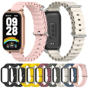 For Xiaomi Smart Band 9 Active / Redmi Band 3 Mijobs Metal Shell Marine Silicone Watch Band(Black)