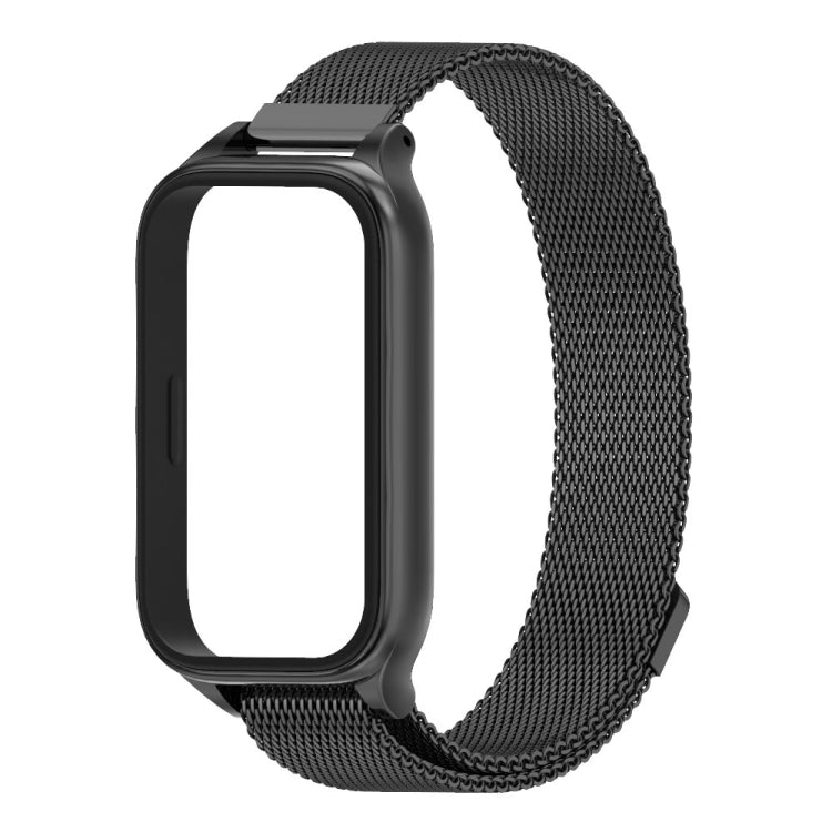For Xiaomi Smart Band 9 Active / Redmi Band 3 Mijobs Metal Shell Milan Magnetic Watch Band(Black)