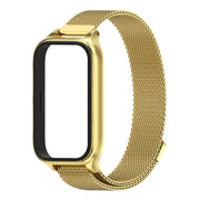 For Xiaomi Smart Band 9 Active / Redmi Band 3 Mijobs Metal Shell Milan Magnetic Watch Band(Gold)