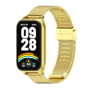 For Xiaomi Smart Band 9 Active / Redmi Band 3 Mijobs Metal Shell Milan Buckle Watch Band(Gold)