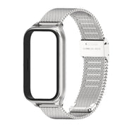 For Xiaomi Smart Band 9 Active / Redmi Band 3 Mijobs Metal Shell Milan Buckle Watch Band(Silver)