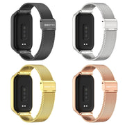 For Xiaomi Smart Band 9 Active / Redmi Band 3 Mijobs Metal Shell Milan Buckle Watch Band(Silver)