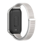 For Xiaomi Smart Band 9 Active / Redmi Band 3 Mijobs Metal Shell Nylon Loop Watch Band(Sea Shell Silver)