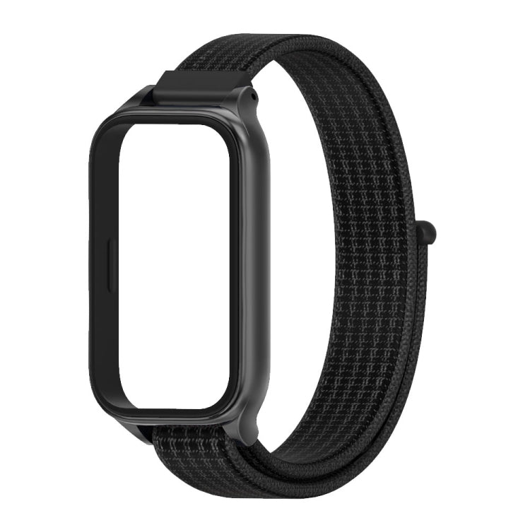 For Xiaomi Smart Band 9 Active / Redmi Band 3 Mijobs Metal Shell Nylon Loop Watch Band(Black)