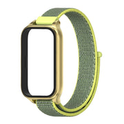 For Xiaomi Smart Band 9 Active / Redmi Band 3 Mijobs Metal Shell Nylon Loop Watch Band(Bright Yellow Gold)