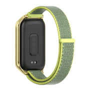 For Xiaomi Smart Band 9 Active / Redmi Band 3 Mijobs Metal Shell Nylon Loop Watch Band(Bright Yellow Gold)