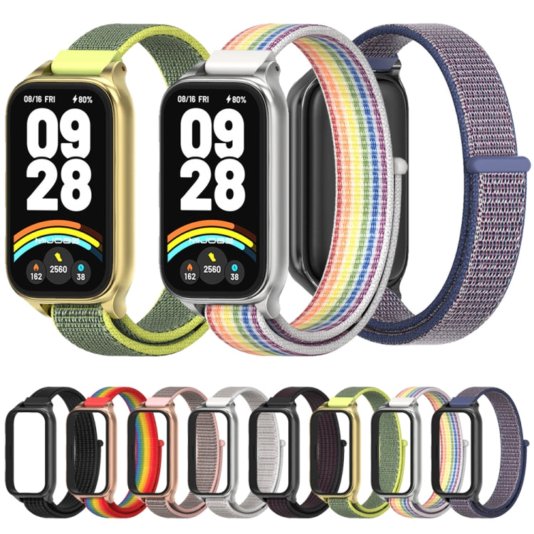 For Xiaomi Smart Band 9 Active / Redmi Band 3 Mijobs Metal Shell Nylon Loop Watch Band(Black)