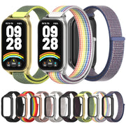 For Xiaomi Smart Band 9 Active / Redmi Band 3 Mijobs Metal Shell Nylon Loop Watch Band(Black)