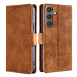 For Samsung Galaxy S25 5G Skin Feel Crocodile Magnetic Clasp Leather Phone Case(Brown) - free shipping - PMC Jewellery - Order now!