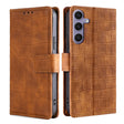 For Samsung Galaxy S25+ 5G Skin Feel Crocodile Magnetic Clasp Leather Phone Case(Brown) - Galaxy S25+ 5G Tempered Glass by PMC Jewellery | Online Shopping South Africa | PMC Jewellery | Buy Now Pay Later Mobicred