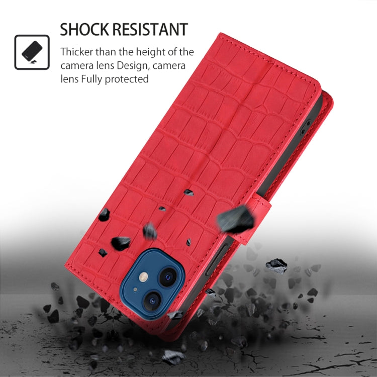 For Samsung Galaxy S25+ 5G Skin Feel Crocodile Magnetic Clasp Leather Phone Case(Red)